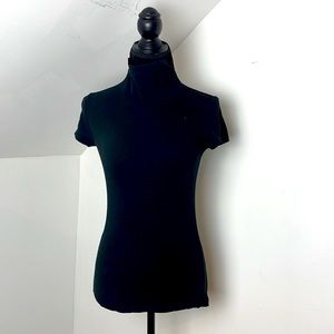 Forever Black Short Sleeves Turtleneck